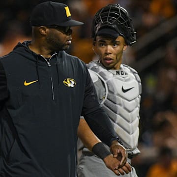 Missouri baseball head coach Kerrick Jackson during a NCAA baseball game at Lindsey Nelson Stadium on Thursday, April 25, 2024. Tennessee won 10-1 against Missouri.