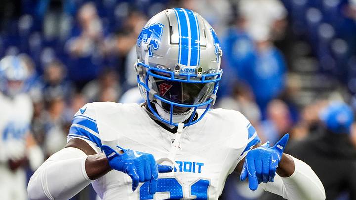 Detroit Lions safety Kerby Joseph (31) warms up 