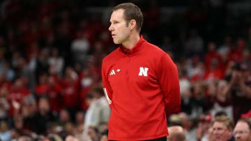 Mar 22, 2024; Memphis, TN, USA; Nebraska Cornhuskers head coach Fred Hoiberg watches during the first half against the Texas A&M Aggies in the NCAA Tournament First Round at FedExForum.