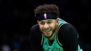 Jan 25, 2025; Charlotte, North Carolina, USA; Charlotte Hornets guard Seth Curry (30) reacts after a call by an official during the third quarter against the New Orleans Pelicans at Spectrum Center. Mandatory Credit: Scott Kinser-Imagn Images