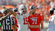 Utah's Tao Johnson (15) boasts the third-highest Pro Football Focus grade among returning Big 12 safeties going into the 2025 season.