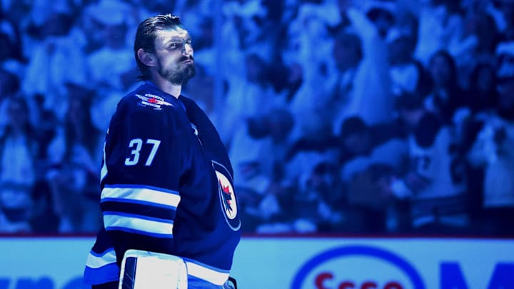 Connor Hellebuyck has recently struggled in the NHL Playoffs.