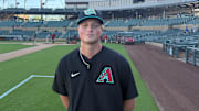 Arizona Diamondbacks pitching prospect David Hagaman at Salt River Fields in Scottsdale, Arizona.