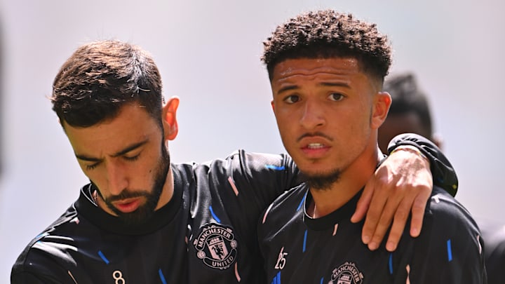 Bruno Fernandes received criticism for praising ex-Manchester United teammate Jadon Sancho