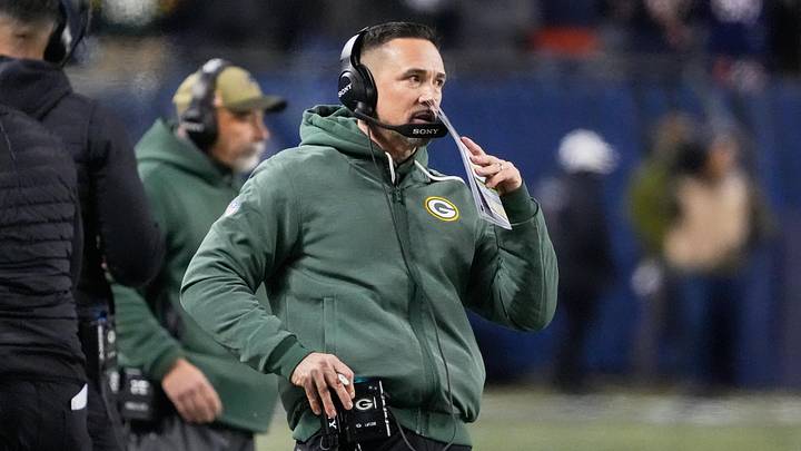 Dec 20, 2025; Chicago, Illinois, USA; Green Bay Packers head coach Matt LaFleur watches game play against the Chicago Bears during the first quarter at Soldier Field. Mandatory Credit: David Banks-Imagn Images