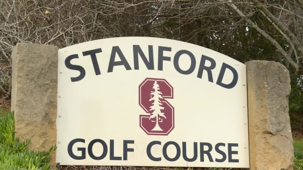 ov 14, 2014; Stanford, CA, USA; The entrance sign to the NCAA West Regionals at Stanford Golf Course. Mandatory Credit: Kirby