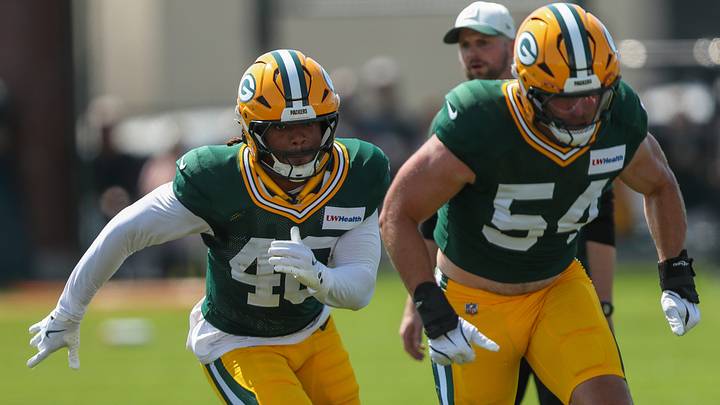 Green Bay Packers linebacker TJ Quinn (40) runs through a drill during practice on Monday, Aug. 3, 2026, at Ray Nitschke Field in Ashwaubenon, Wisconsin. 
Tork Mason/USA TODAY NETWORK-Wisconsin