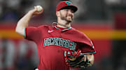 Arizona Diamondbacks' Bryce Jarvis (40) pitches against the Seattle Mariners at Chase Field in Phoenix on June 10, 2025.