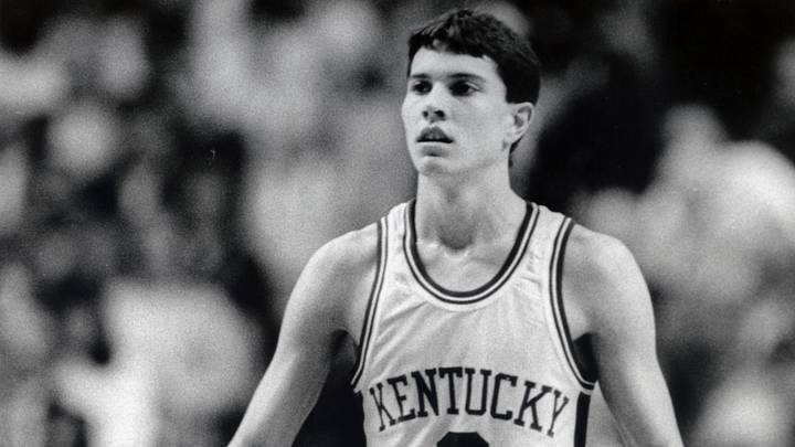 Dec 1987; unknown location, USA; FILE PHOTO; Kentucky Wildcats guard Rex Chapman in action against the Indiana Hoosiers during the 1987 season. Mandatory Credit: Malcolm Emmons-Imagn Images