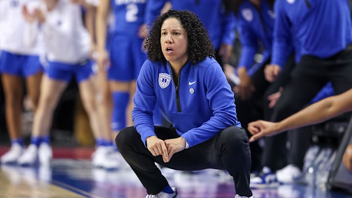 Duke Blue Devils head coach Kara Lawson. Duke Blue Devils head coach Kara Lawson.