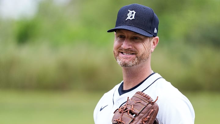 Detroit Tigers pitcher Alex Cobb poses for a photo during picture day of spring training at TigerTown in Lakeland, Fla. on Wednesday, Feb. 19, 2025. Detroit Tigers pitcher Alex Cobb poses for a photo during picture day of spring training at TigerTown in Lakeland, Fla. on Wednesday, Feb. 19, 2025.