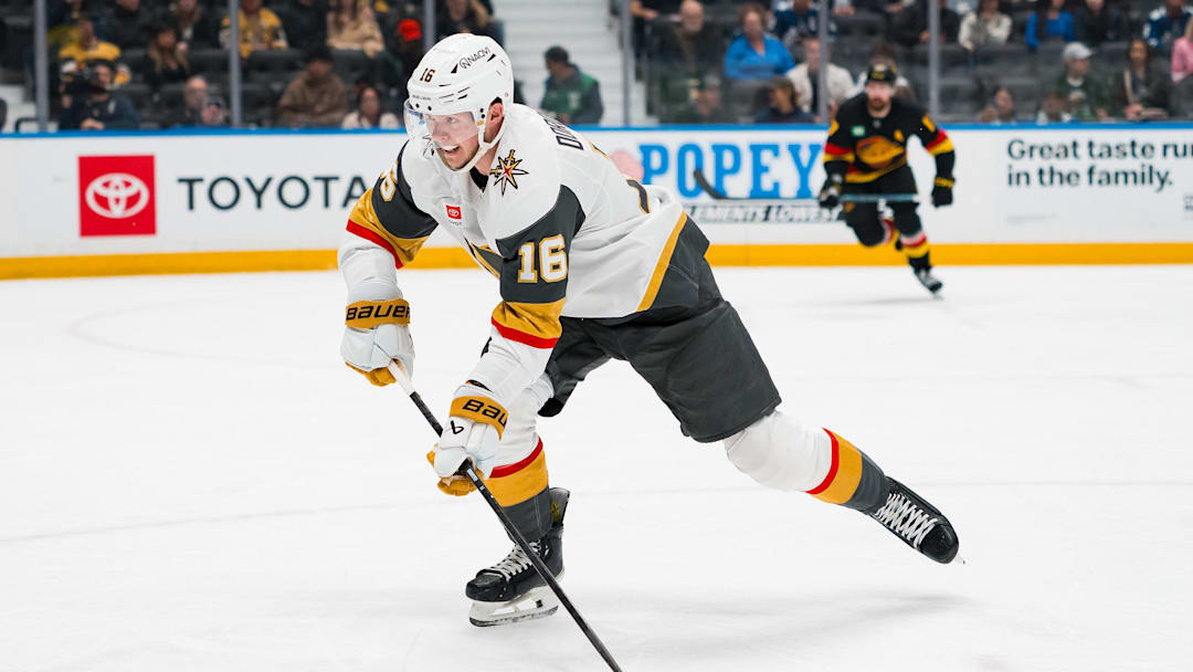 Dorofeyev playing against the Canucks earlier this month.