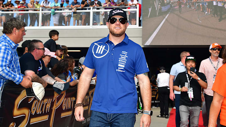 Oct 16, 2022; Las Vegas, Nevada, USA; NASCAR Cup Series team owner Justin Marks before the South Point 400 at Las Vegas Motor Speedway. 