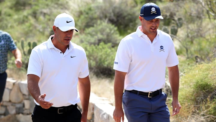 Brooks Koepka and Bryson DeChambeau, pictured during LIV Golf Tucson in 2023, are much closer now than they were on the PGA Tour.