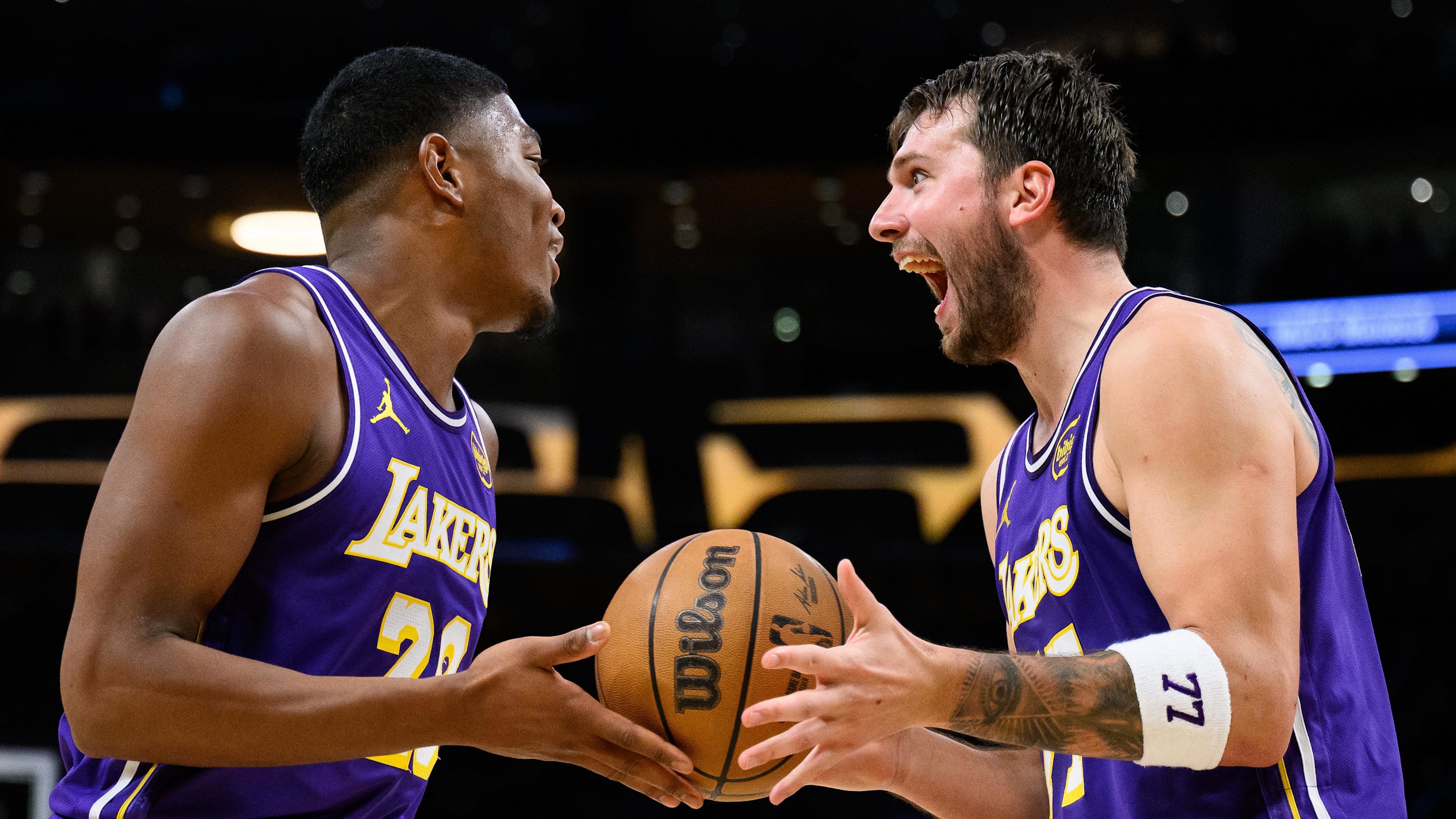 Luka Doncic Was Caught Trolling Rui Hachimura From the Sideline During Lakers Game 1