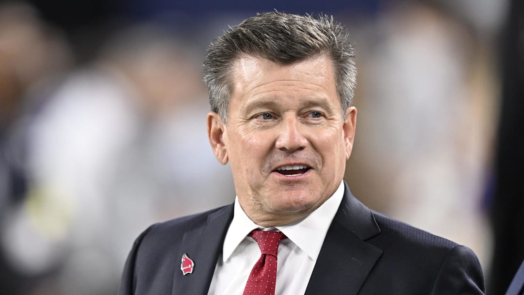 Nov 3, 2025; Arlington, Texas, USA; Arizona Cardinals owner Michael Bidwill looks on before the game against the Dallas Cowboys at AT&T Stadium. Mandatory Credit: Jerome Miron-Imagn Images