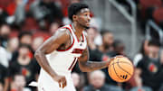 Louisville Cardinals guard Kobe Rodgers (11) during the game against South Carolina State at the KFC Yum! Center in Louisville, Kentucky Monday night, Nov. 3, 2025.