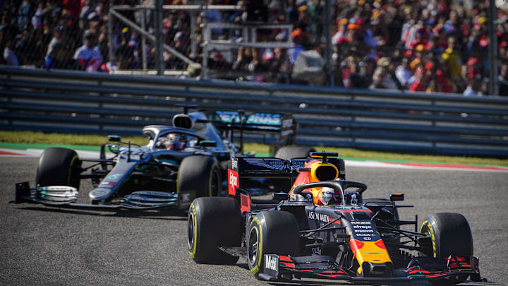 Max Verstappen and Lewis Hamilton