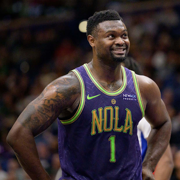 New Orleans Pélicans attacking Zion Williamson