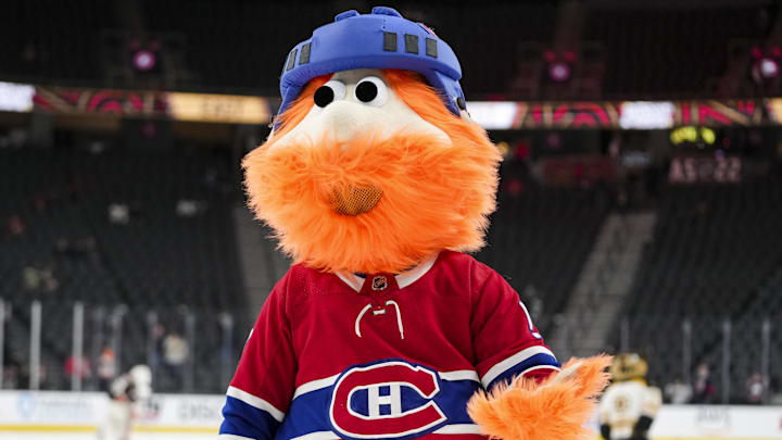 Feb 4, 2022; Las Vegas, Nevada, USA; Montreal Canadiens mascot Youppi! skates in the mascot game during the 2022 NHL All-Star Game Skills Competition at T-Mobile Arena. Mandatory Credit: Stephen R. Sylvanie-Imagn Images Feb 4, 2022; Las Vegas, Nevada, USA; Montreal Canadiens mascot Youppi! skates in the mascot game during the 2022 NHL All-Star Game Skills Competition at T-Mobile Arena. Mandatory Credit: Stephen R. Sylvanie-Imagn Images