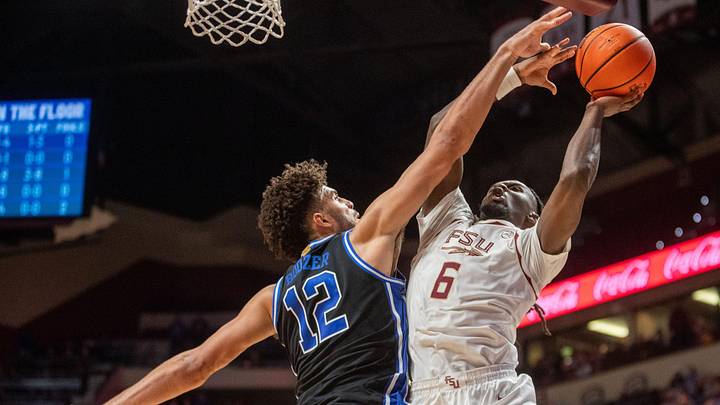 Florida State Seminoles guard Robert McCray V. (6) goes up for two. The Duke Blue Devils defeated the Florida State Seminoles 91-87 at the Tucker Civic Center on Saturday, Jan. 3, 2026.