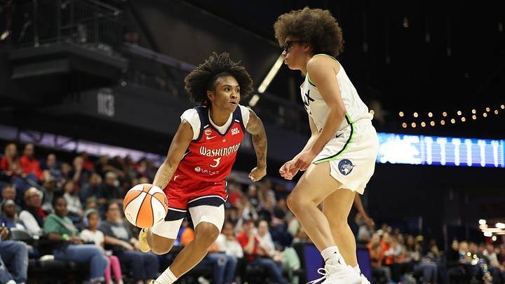 Apr 25, 2026; Washington, DC, USA; Washington Mystics guard Rori Harmon 