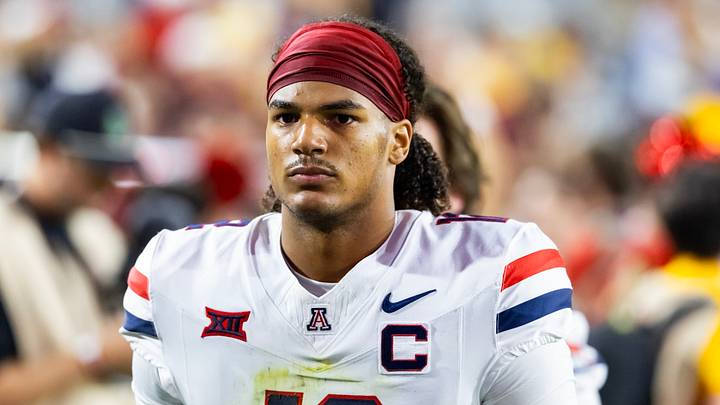 Nov 28, 2025; Tempe, Arizona, USA; Arizona Wildcats defensive back Genesis Smith (12) against the Arizona State Sun Devils during the 99th Territorial Cup at Mountain America Stadium. Mandatory Credit: Mark J. Rebilas-Imagn Images