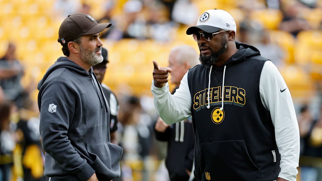 Pittsburgh Steelers head coach Mike Tomlin, Cleveland Browns head coach Kevin Stefanski