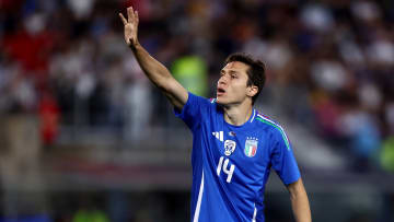 Federico Chiesa of Italy gestures during the friendly match...