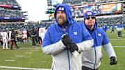 Jan 5, 2025; Philadelphia, Pennsylvania, USA; New York Giants head coach Brian Daboll walks off the field after loss to Philadelphia Eagles at Lincoln Financial Field.  