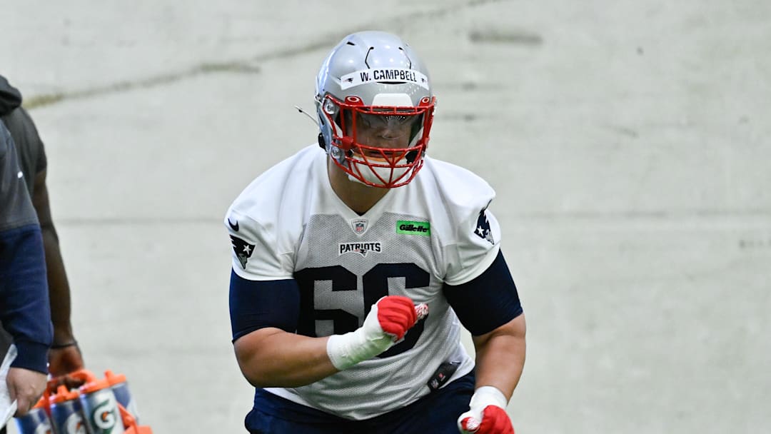 New England Patriots offensive tackle Will Campbell. Mandatory Credit: Eric Canha-Imagn Images