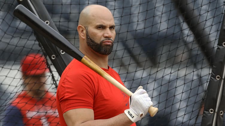 Oct 3, 2022; Pittsburgh, Pennsylvania, USA;  St. Louis Cardinals designated hitter Albert Pujols (5)