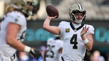 Saints quarterback Derek Carr through Thursday had not practiced after breaking his left, non-throwing hand and suffering a concussion in win at New York Giants on Dec. 8.  