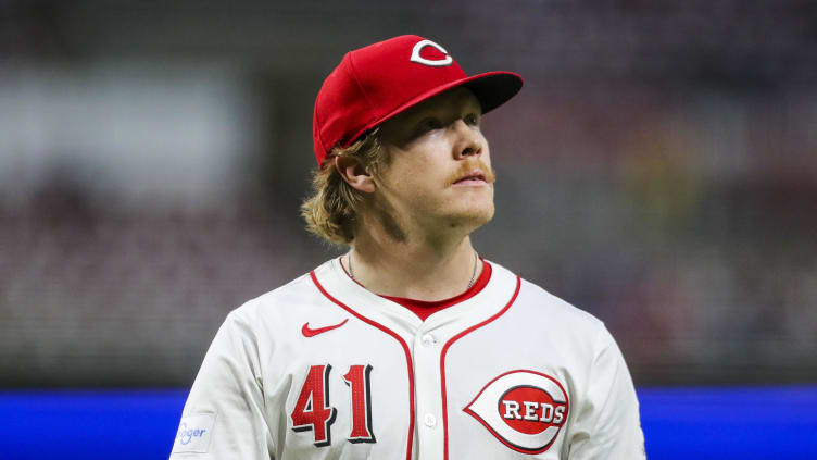 Cincinnati Reds starting pitcher Andrew Abbott (41) walks off the field. Mandatory Credit: Katie Stratman-USA TODAY Sports