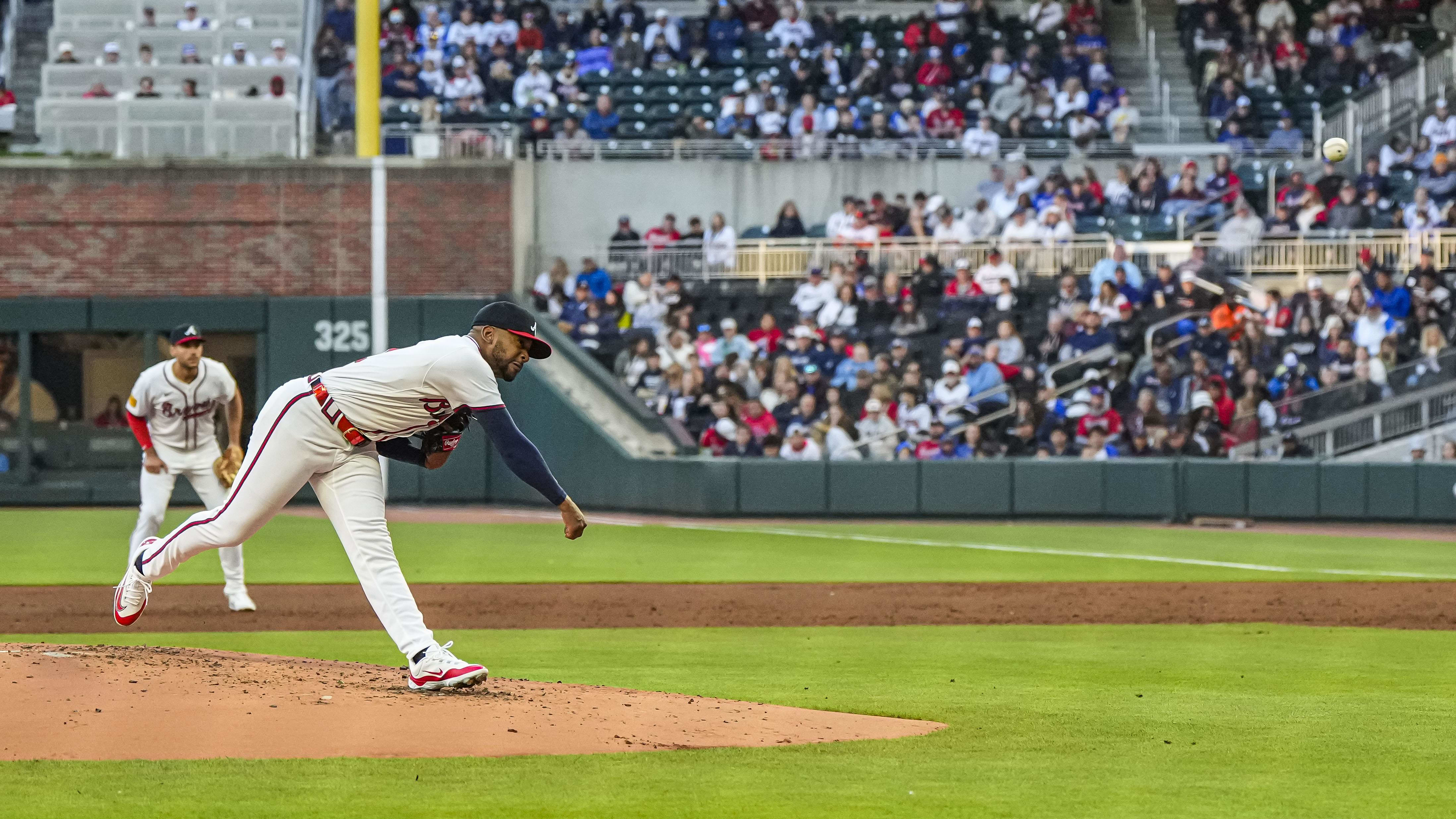 Atlanta Braves starting pitcher Darius Vines gave up four runs in his five innings tonight, taking the loss against the Texas Rangers