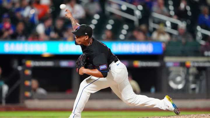 May 31, 2024; New York City, New York, USA; New York Mets pitcher Dedniel Nunez (72) delivers a pitch against the Arizona Diamondbacks during the sixth inning at Citi Field. Mandatory Credit: Gregory Fisher-USA TODAY Sports