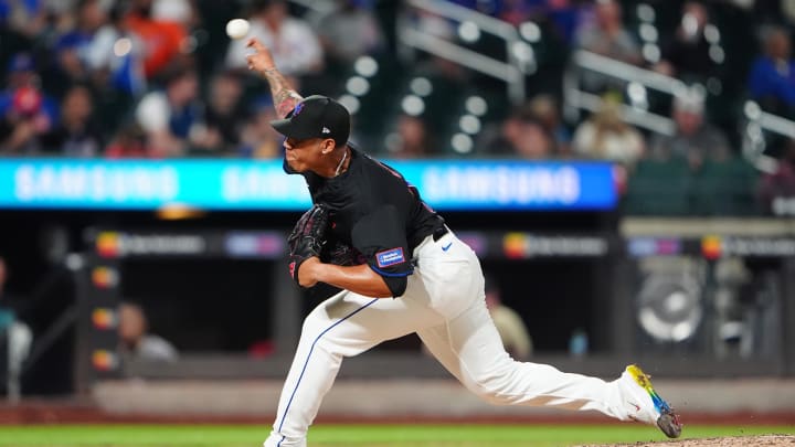 May 31, 2024; New York City, New York, USA; New York Mets pitcher Dedniel Nunez (72) delivers a pitch against the Arizona Diamondbacks during the sixth inning at Citi Field. Mandatory Credit: Gregory Fisher-USA TODAY Sports