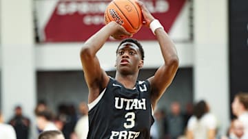 Utah Prep's AJ Dybantsa, of Brockton, during a game vs. Montverde Academy the HoopHall Classic at Springfield College on Sunday, Jan. 19, 2025.