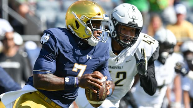 Notre Dame and Vanderbilt battle in 2018 in South Ben