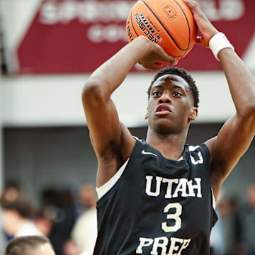 Utah Prep's AJ Dybantsa, of Brockton, was named the MVP of the FIBA U19 World Cup games in Lausanne, Switzerland, while lead USA to seven straight victories including Sunday's 109-76 win over Germany in the finals. This file photo is Dybansta for Utah Prep during a game vs. Montverde Academy the HoopHall Classic at Springfield College on Sunday, Jan. 19, 2025. Dybantsa, a 6-9 forward ranked the No. 1 2025 recruit in the country by 247Sports, is signed to play at BYU. 
