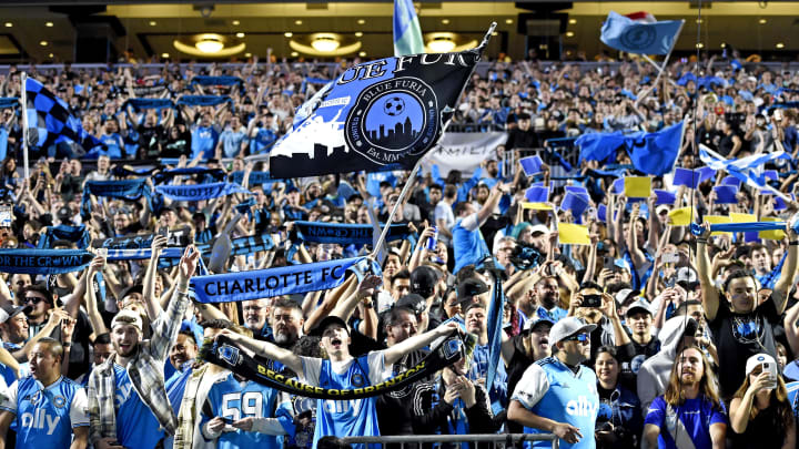 Mar 5, 2022; Charlotte, North Carolina, USA; Charlotte FC fans cheer during the match against the