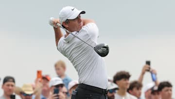 Rory McIlroy tees off during the final round of the 2025 Texas Children's Houston Open