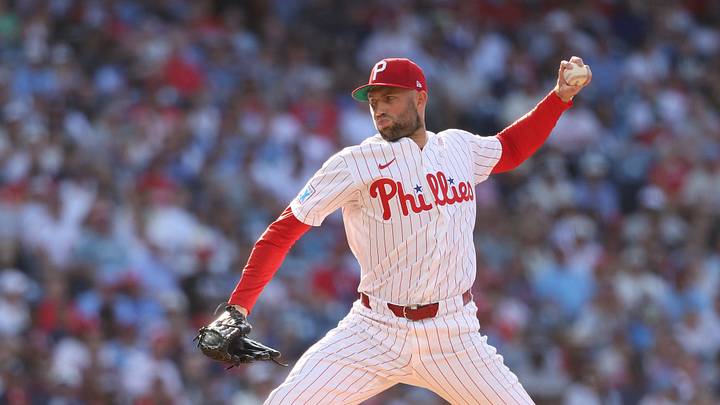Jul 25, 2026; Philadelphia, Pennsylvania, USA; Philadelphia Phillies pitcher Tim Mayza (37) throws a pitch against the New York Yankees during the first inning at Citizens Bank Park. Mandatory Credit: Bill Streicher-Imagn Images
