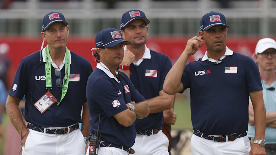 Team USA vice captain  Jim Furyk, vice captain Kevin Kisner, captain Keegan Bradley and vice captain Gary Woodland