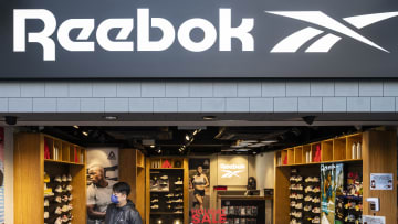 German multinational footwear company brand, Reebok store is...