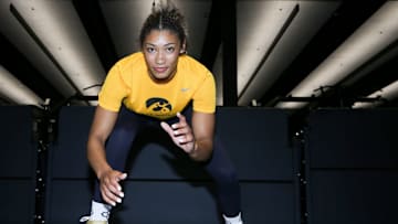 Kennedy Blades is pictured at Iowa women’s wrestling media day Tuesday, Oct. 15, 2024 in Iowa City, Iowa.