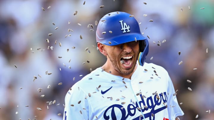 Jul 21, 2024; Los Angeles, California, USA; Los Angeles Dodgers catcher Austin Barnes (15) celebrates after hitting a home run against the Boston Red Sox during the fifth inning at Dodger Stadium. Mandatory Credit: Jonathan Hui-USA TODAY Sports