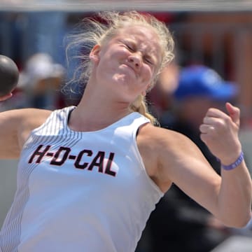 Charlee Morton of Hampton-Dumont/CAL won another state title at the Iowa high school state track and field championships Friday.
