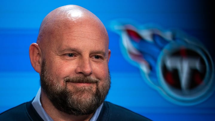 Tennessee Titans Offensive Coordinator Brian Daboll addresses the media during his first press conference at Ascension Saint Thomas Sports Park in Nashville, Tenn., Wednesday, Feb. 18, 2026.