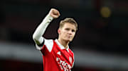 Martin Odegaard puas dengan performa Arsenal saat menang atas West Ham United dalam lanjutan Liga Inggris